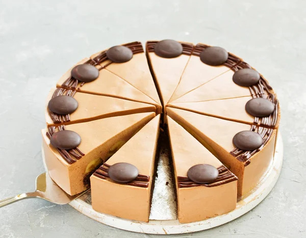 Gâteau Chocolat Banane Concentration Sélective — Photo
