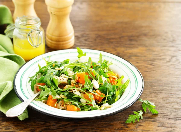 Salad Pumpkin Feta Arugula Selective Focus — 스톡 사진
