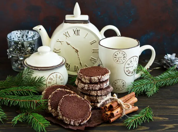 Kerst Suiker Chocolade Koekjes — Stockfoto