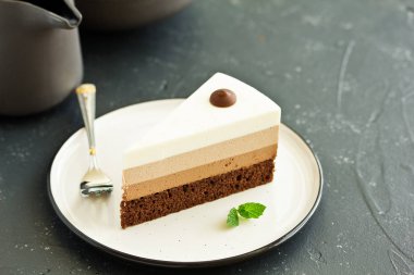 Çikolatalı kek. seçici odak.