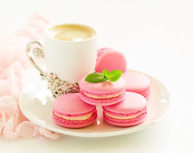 Fransız pasta makaron. Seçici odak.