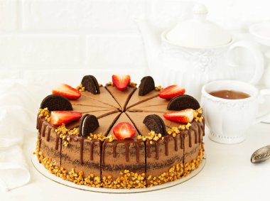 Çikolatalı pasta, yemek arkaplanı