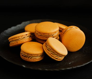 Fransız pasta makaron. Seçici odak.