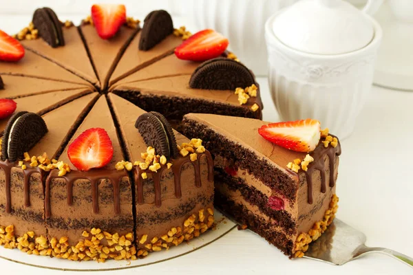 Шоколадный Торт Пищевой Фон — стоковое фото