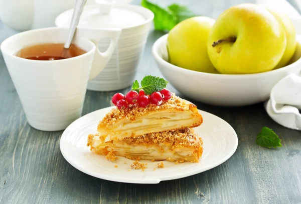 Delicioso Pastel Manzana Casero Enfoque Selectivo — Foto de Stock