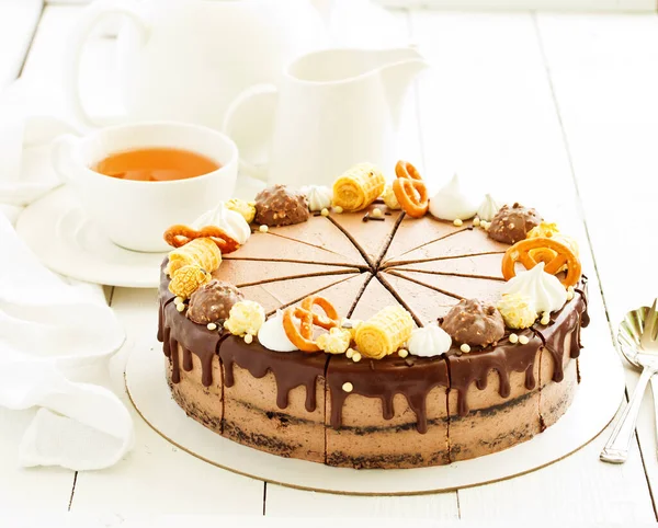Gâteau Chocolat Fond Alimentaire — Photo