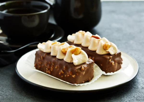 Pedaço Delicioso Bolo Caramelo — Fotografia de Stock