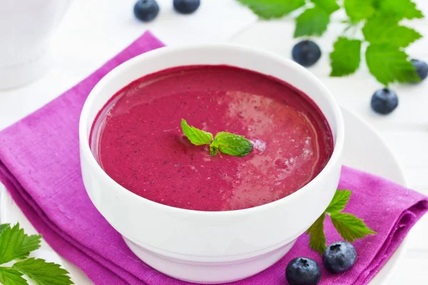 Desert Blueberry Soup Cream Stock Picture