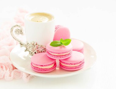 Fransız pasta makaron. Seçici odak.