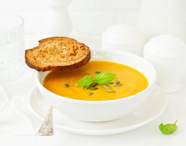 Balkabağı çorbası, yemek arkaplanı