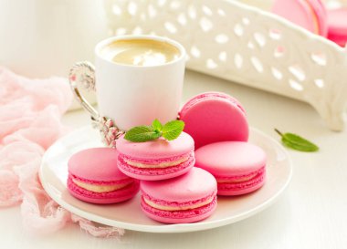 Fransız pasta makaron. Seçici odak.