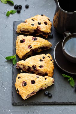 Yulaf ezmesi, yaban mersini ve Hindistan cevizi ile çörekler.