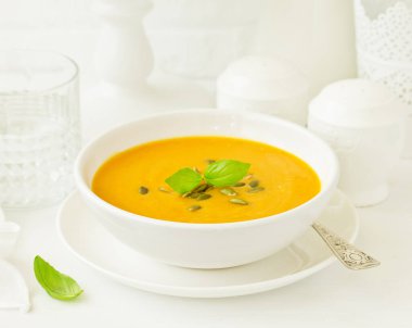 Balkabağı çorbası, yemek arkaplanı