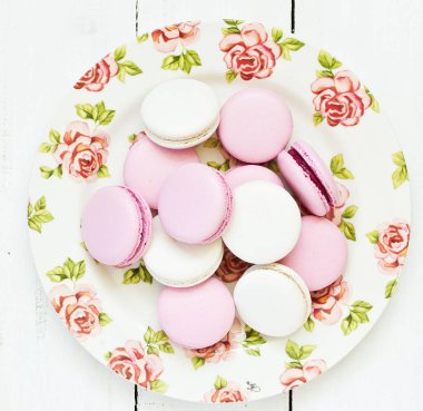 Fransız pasta makaron. Seçici odak.