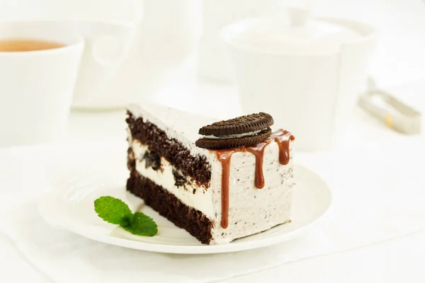 Pedazo Delicioso Pastel Caramelo —  Fotos de Stock