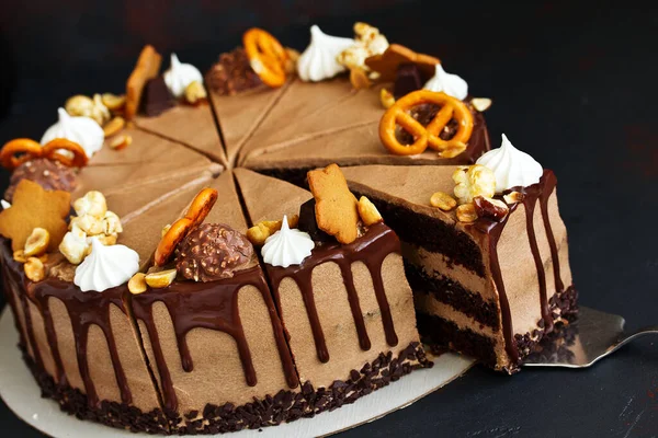 Schokoladenkuchen Lebensmittel Hintergrund — Stockfoto