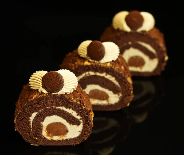 Biscuit Coffee Roll Cream Tiramisu — Stock Photo, Image