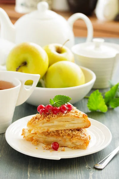 Heerlijke Zelfgemaakte Appeltaart Selectieve Focus — Stockfoto