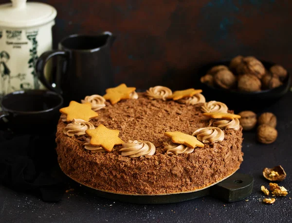 Schokoladenkuchen Lebensmittel Hintergrund — Stockfoto