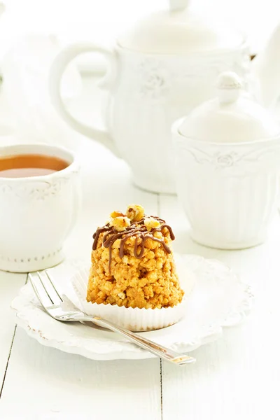 Köstlichen Kuchen Ameisenhaufen Mit Schokolade Und Nüssen Übergossen Russische Küche — Stockfoto