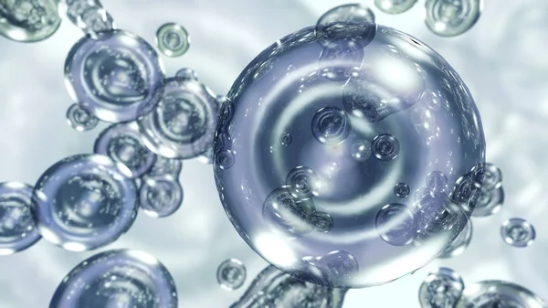 Wachsende Blasen flüssiger Moleküle — Stockfoto