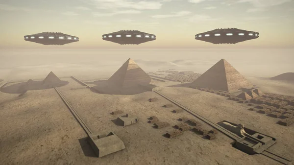 Bazı UFO ile Mısır'daki Giza platformu