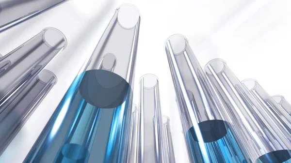 Tubos de ensaio de laboratório de vidro animado — Fotografia de Stock