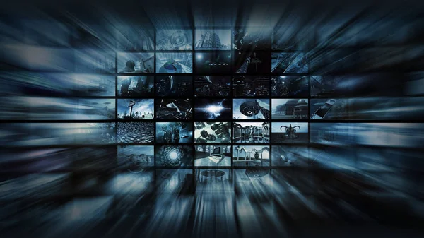 Video wall panorama — Stock Photo, Image