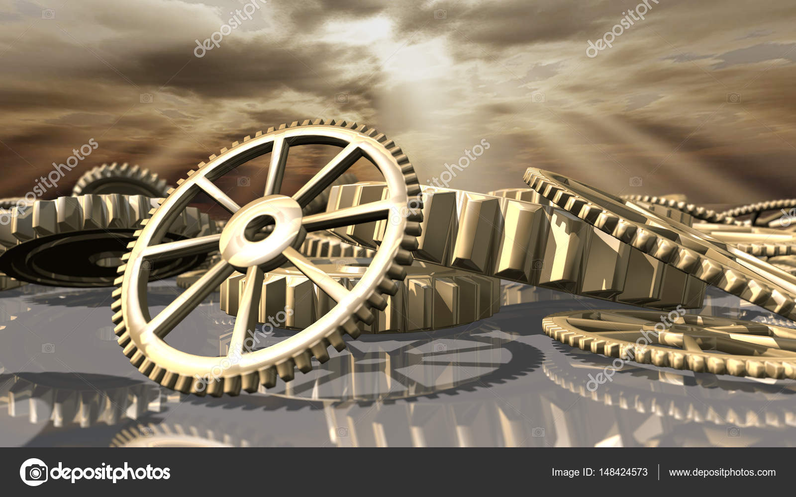 Vintage steampunk clockwork wheels — Stock Photo © fredmantel 148424573