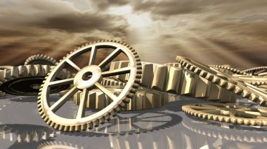 Vintage steampunk clockwork tekerlekler