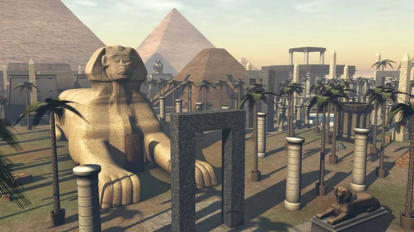 Oude sphinx in Egypte — Stockfoto