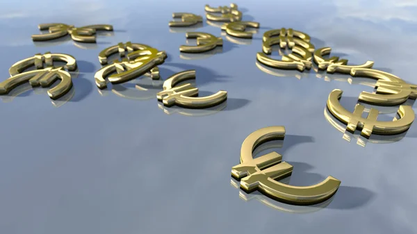 Golden Euro peníze známky — Stock fotografie