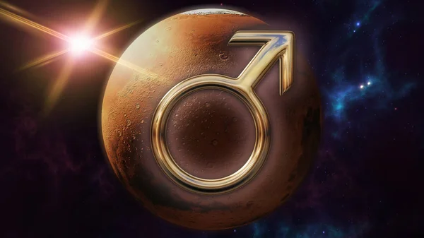 Mars zodiac horoscope symbol — Φωτογραφία Αρχείου