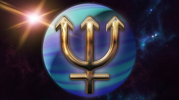 Neptune zodiac horoscope symbol  