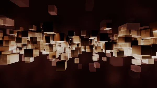 Μπλοκ σωματίδια φωτός και του σκοταδιού. 3D rendering — Φωτογραφία Αρχείου