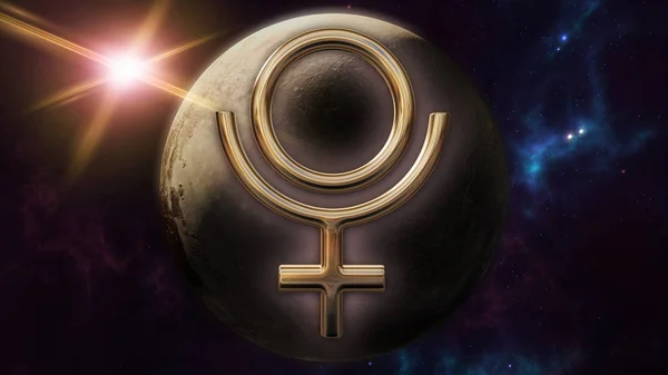 Pluto zodiac horoskop symbol — Stockfoto