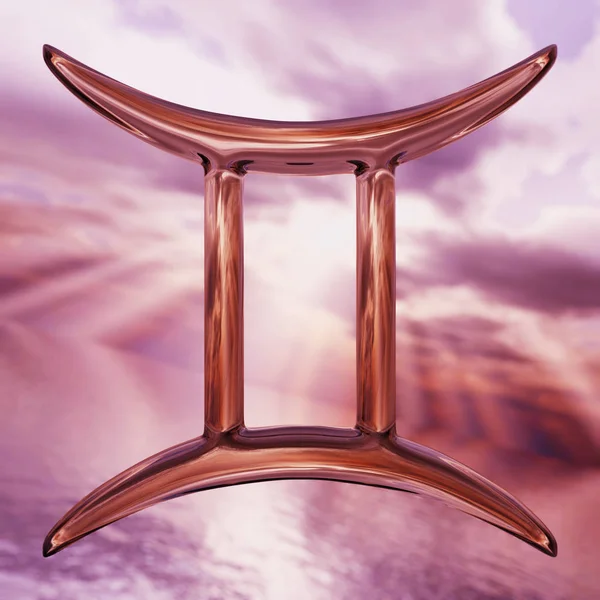 Lysande zodiac horoskop Gemini symbol — Stockfoto