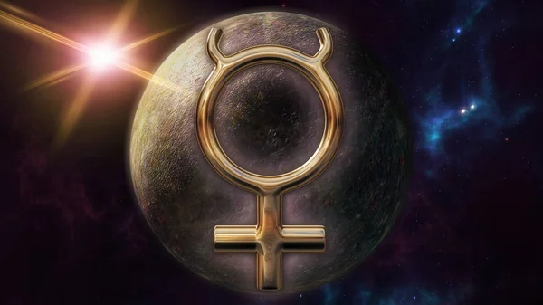 Mercury zodiaku horoskop symbol Obrazy Stockowe bez tantiem