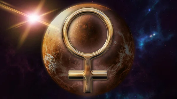 Symbol Wenus zodiaku horoskop Zdjęcie Stockowe