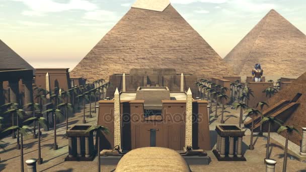 Animation of architecture of ancient Egypt — Stock Video