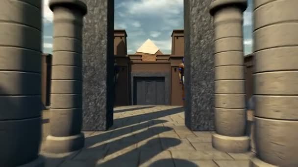 Antik Mısır mimarisinin animasyon — Stok video