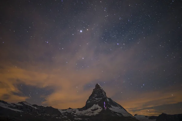 Matterhorn stary gece — Stok fotoğraf