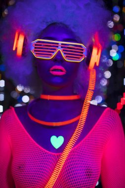 UV neon disko seksi kadın cyber oyuncak robot elektronik oyuncak parlayan