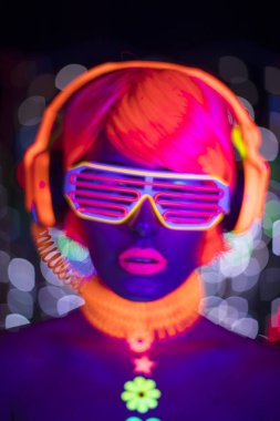 UV neon disko seksi kadın cyber oyuncak robot elektronik oyuncak parlayan