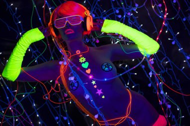 UV neon disko seksi kadın cyber oyuncak robot elektronik oyuncak parlayan