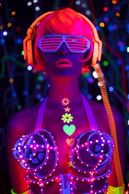 UV neon disko seksi kadın cyber oyuncak robot elektronik oyuncak parlayan