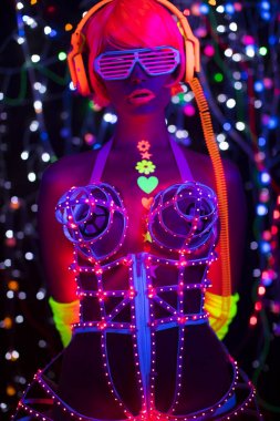 UV neon disko seksi kadın cyber oyuncak robot elektronik oyuncak parlayan
