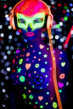UV neon disko seksi kadın cyber oyuncak robot elektronik oyuncak parlayan