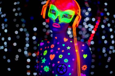 UV neon disko seksi kadın cyber oyuncak robot elektronik oyuncak parlayan