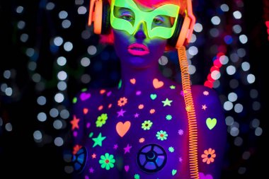 UV neon disko seksi kadın cyber oyuncak robot elektronik oyuncak parlayan